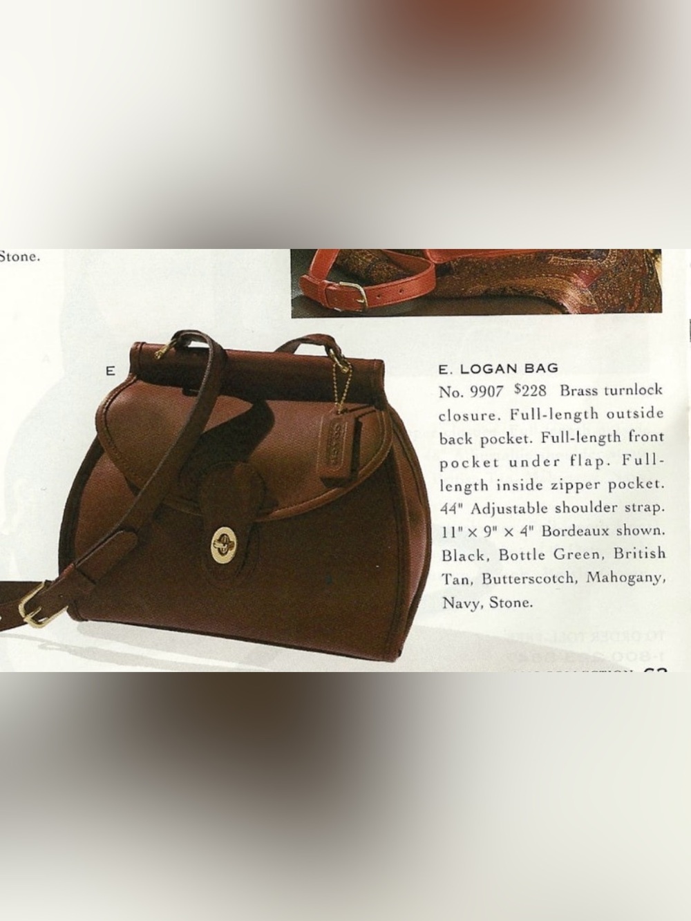 Vintage Coach Logan British Tan Crossbody Leather Bag 9907 - Picture 11 of 11